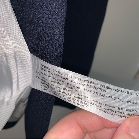 Zara Tailored Blazer with Buttons Navy Blue XS - Picture 13 of 16